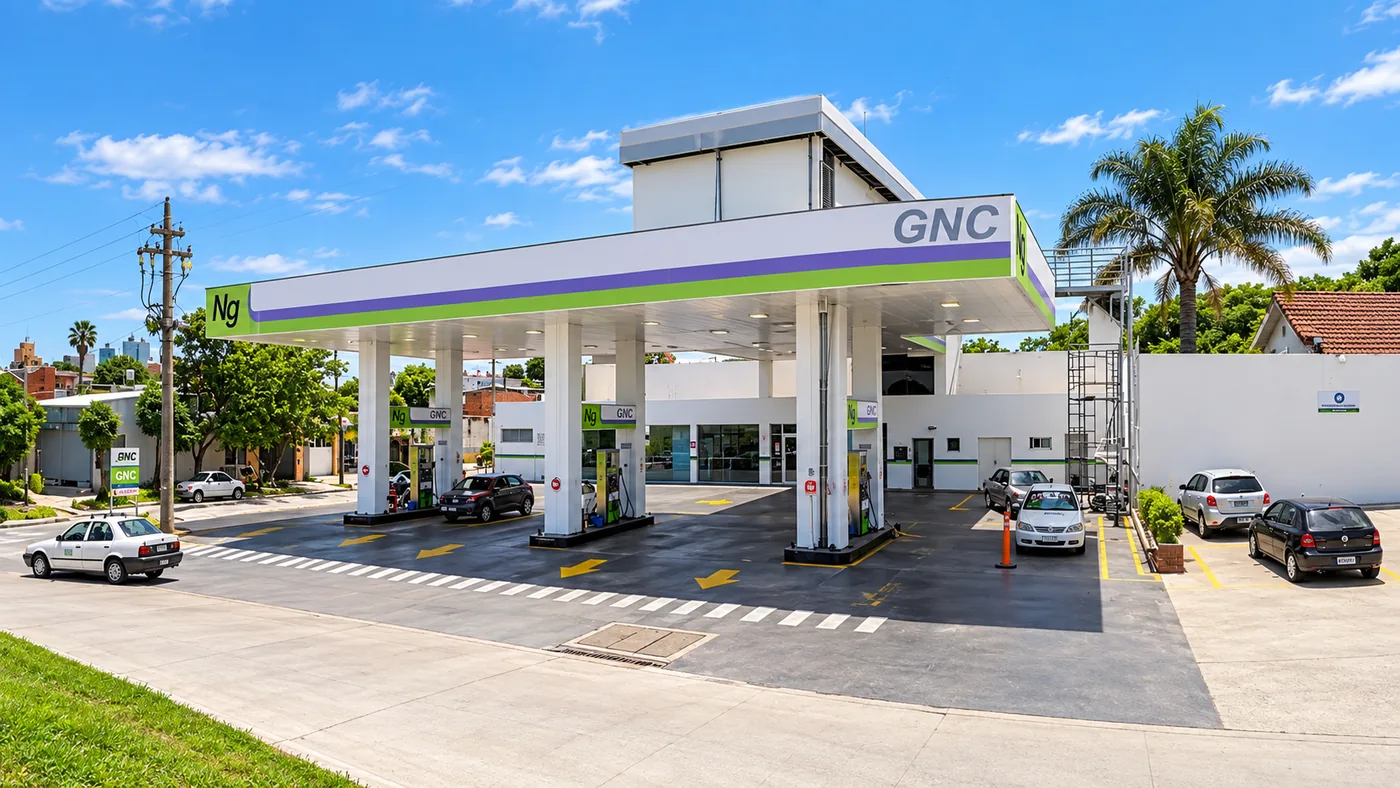 Estación de servicio GNC con infraestructura para CCTV, control de acceso, redes y conectividad